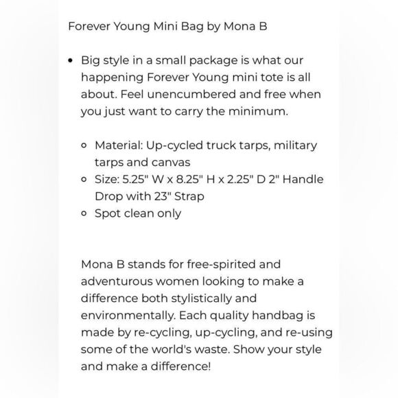 Mona B forever young mini bag distressed crossbody - Picture 6 of 7